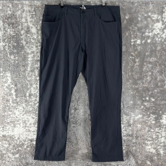 The North Face Size 38 Stretch Straight Leg Casual Pants Gray Button Zip - Picture 1 of 11